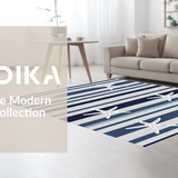 Ultra Soft Area Rug, Non Slip, Stain Resistant, Washable Area Rugs for Living Room, Bedroom, Classic Blue Stripe Nautical Essence(Blue)