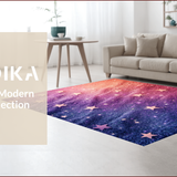 Ultra Soft Area Rug, Non Slip, Stain Resistant, Washable Area Rugs for Living Room, Bedroom, Tie Dye Star Glitter Shaggy(Purple)