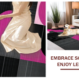 Ultra Soft Area Rug, Non Slip, Stain Resistant, Washable Area Rugs for Living Room, Bedroom, Eclectic Pink and Black Visual Theme(Pink)