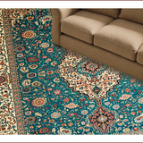 Ultra Soft Area Rug, Non Slip, Stain Resistant, Washable Area Rugs for Living Room, Bedroom, Chic Neutral Toned Print(Blue)