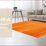 Ultra Soft Area Rug, Non Slip, Stain Resistant, Washable Area Rugs for Living Room, Bedroom, Elegant Modern Textured Element(Orange)