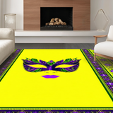 Ultra Soft Area Rug, Non Slip, Stain Resistant, Washable Area Rugs for Living Room, Bedroom, Vibrant Mosaic Masquerade Design(Yellow)