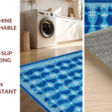 Ultra Soft Area Rug, Non Slip, Stain Resistant, Washable Area Rugs for Living Room, Bedroom, Whimsical Blue Bow Pattern Rug for Fun and Stylish Decor(Blue)