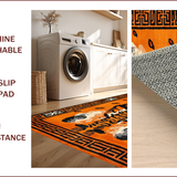Ultra Soft Area Rug, Non Slip, Stain Resistant, Washable Area Rugs for Living Room, Bedroom, Striking Rustic Wildlife Motif(Orange)
