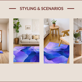 Ultra Soft Area Rug, Non Slip, Stain Resistant, Washable Area Rugs for Living Room, Bedroom, Gradient Playful Color Fusion(Purple)