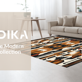 Ultra Soft Area Rug, Non Slip, Stain Resistant, Washable Area Rugs for Living Room, Bedroom, Earthy Toned Tribal Aesthetic(Brown)