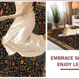 Ultra Soft Area Rug, Non Slip, Stain Resistant, Washable Area Rugs for Living Room, Bedroom, Vibrant Insect Patterned Artistry(Black)