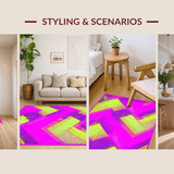 Ultra Soft Area Rug, Non Slip, Stain Resistant, Washable Area Rugs for Living Room, Bedroom, Futuristic High-Contrast Color Spectrum(Pink)