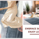 Ultra Soft Area Rug, Non Slip, Stain Resistant, Washable Area Rugs for Living Room, Bedroom, Elegant Modern Swirl Design(Gray)