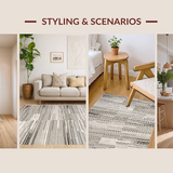 Ultra Soft Area Rug, Non Slip, Stain Resistant, Washable Area Rugs for Living Room, Bedroom, Vibrant Earthy Hues Motif(Gray)