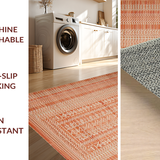 Ultra Soft Area Rug, Non Slip, Stain Resistant, Washable Area Rugs for Living Room, Bedroom, Artistic Textured Rustic Appeal(Orange)