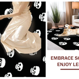 Ultra Soft Area Rug, Non Slip, Stain Resistant, Washable Area Rugs for Living Room, Bedroom, Whimsical Monochrome Skull Motif(Black)