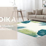 Ultra Soft Area Rug, Non Slip, Stain Resistant, Washable Area Rugs for Living Room, Bedroom, Modern Abstract Palm Leaf Design(Beige)