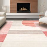 Ultra Soft Area Rug, Non Slip, Stain Resistant, Washable Area Rugs for Living Room, Bedroom, Vibrant Dual-Tone Artistic Arrangement(Red)