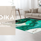 Ultra Soft Area Rug, Non Slip, Stain Resistant, Washable Area Rugs for Living Room, Bedroom, Sleek Emerald Marble Motif(Green)