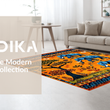 Ultra Soft Area Rug, Non Slip, Stain Resistant, Washable Area Rugs for Living Room, Bedroom, Bright Cheerful Nature Inspired Rug(Orange)