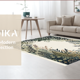 Ultra Soft Area Rug, Non Slip, Stain Resistant, Washable Area Rugs for Living Room, Bedroom, Insect Botanical Boho(Black)