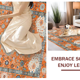 Ultra Soft Area Rug, Non Slip, Stain Resistant, Washable Area Rugs for Living Room, Bedroom, Modern Eclectic Vintage Hue(Orange)