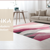 Ultra Soft Area Rug, Non Slip, Stain Resistant, Washable Area Rugs for Living Room, Bedroom, Stylish Modern Artistic Expression(Pink)