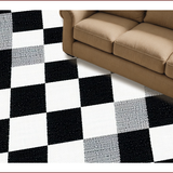 Ultra Soft Area Rug, Non Slip, Stain Resistant, Washable Area Rugs for Living Room, Bedroom, Modern Black and White Living Room Washable Rug(Black)