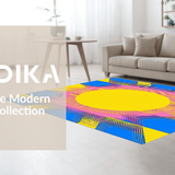 Ultra Soft Area Rug, Non Slip, Stain Resistant, Washable Area Rugs for Living Room, Bedroom, Elegant Multicolored Artful Layout(Yellow)