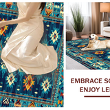 Ultra Soft Area Rug, Non Slip, Stain Resistant, Washable Area Rugs for Living Room, Bedroom, Colorful Abstract Southwest Style(Blue)