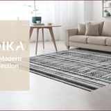 Ultra Soft Area Rug, Non Slip, Stain Resistant, Washable Area Rugs for Living Room, Bedroom, Versatile RV Deck Beach Picnic Straw Carpet(Black)