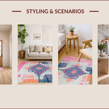 Ultra Soft Area Rug, Non Slip, Stain Resistant, Washable Area Rugs for Living Room, Bedroom, Artistic Contemporary Patterned Delight(Pink)
