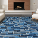 Artful Geometric Blue Tones(Blue)