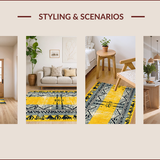 Ultra Soft Area Rug, Non Slip, Stain Resistant, Washable Area Rugs for Living Room, Bedroom, Non-Slip Grey Yellow Kitchen Area Rug(Yellow)