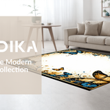 Ultra Soft Area Rug, Non Slip, Stain Resistant, Washable Area Rugs for Living Room, Bedroom, Vibrant Nature-Inspired Print(Gold)