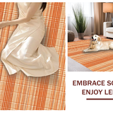 Ultra Soft Area Rug, Non Slip, Stain Resistant, Washable Area Rugs for Living Room, Bedroom, Warm Fall-Inspired Pattern Design(Orange)