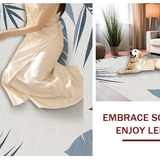 Ultra Soft Area Rug, Non Slip, Stain Resistant, Washable Area Rugs for Living Room, Bedroom, Sophisticated Outdoor Leaf Geometry(Gray)