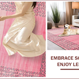 Ultra Soft Area Rug, Non Slip, Stain Resistant, Washable Area Rugs for Living Room, Bedroom, Chic Modern Leopard Aesthetic(Pink)