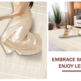 Ultra Soft Area Rug, Non Slip, Stain Resistant, Washable Area Rugs for Living Room, Bedroom, Sleek Beige Geometric Artful Composition(Beige)