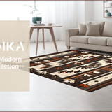 Ultra Soft Area Rug, Non Slip, Stain Resistant, Washable Area Rugs for Living Room, Bedroom, Warm Toned Ethnic Patterning(Black)