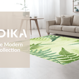 Ultra Soft Area Rug, Non Slip, Stain Resistant, Washable Area Rugs for Living Room, Bedroom, Serene Eco-Friendly Floral Vibe(Green)