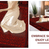Ultra Soft Area Rug, Non Slip, Stain Resistant, Washable Area Rugs for Living Room, Bedroom, Vibrant Floral Medallion Embellishment(Red)