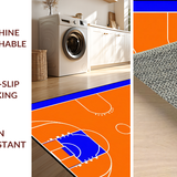 Ultra Soft Area Rug, Non Slip, Stain Resistant, Washable Area Rugs for Living Room, Bedroom, Striking Athletic Field Imagery(Orange)