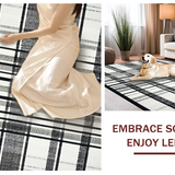 Ultra Soft Area Rug, Non Slip, Stain Resistant, Washable Area Rugs for Living Room, Bedroom, Entryway Accent Rug: Graphic Stripe Woven Floor Covering(Black)