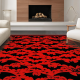 Eerie Bat Motif with Contrast(Red)