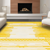 Ultra Soft Area Rug, Non Slip, Stain Resistant, Washable Area Rugs for Living Room, Bedroom, Contemporary Soft Beige Contrast(Yellow)