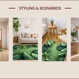 Ultra Soft Area Rug, Non Slip, Stain Resistant, Washable Area Rugs for Living Room, Bedroom, Chic Monstera Leaf Entryway High Traffic Carpet(Green)