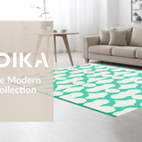 Ultra Soft Area Rug, Non Slip, Stain Resistant, Washable Area Rugs for Living Room, Bedroom, Trendy Radiant Abstract Scallop Style(White)