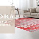 Ultra Soft Area Rug, Non Slip, Stain Resistant, Washable Area Rugs for Living Room, Bedroom, Chic Abstract Circular Arrangement(Red)