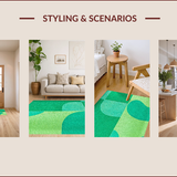Ultra Soft Area Rug, Non Slip, Stain Resistant, Washable Area Rugs for Living Room, Bedroom, Modern Abstract Non-Shedding(Green)