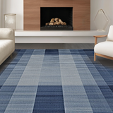 Ultra Soft Area Rug, Non Slip, Stain Resistant, Washable Area Rugs for Living Room, Bedroom, Sophisticated Navy Blue Tiling(Blue)