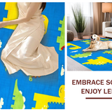 Ultra Soft Area Rug, Non Slip, Stain Resistant, Washable Area Rugs for Living Room, Bedroom, Whimsical Blue Animal Motifs(Blue)