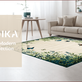 Ultra Soft Area Rug, Non Slip, Stain Resistant, Washable Area Rugs for Living Room, Bedroom, Naturalistic Insect Motif Aesthetic(Beige)