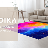 Ultra Soft Area Rug, Non Slip, Stain Resistant, Washable Area Rugs for Living Room, Bedroom, Abstract Whimsical Color Burst(Pink)